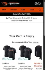 Oregon State Beavers Shop coupon verification screenshot