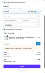 CHECKOUT15 coupon verification screenshot