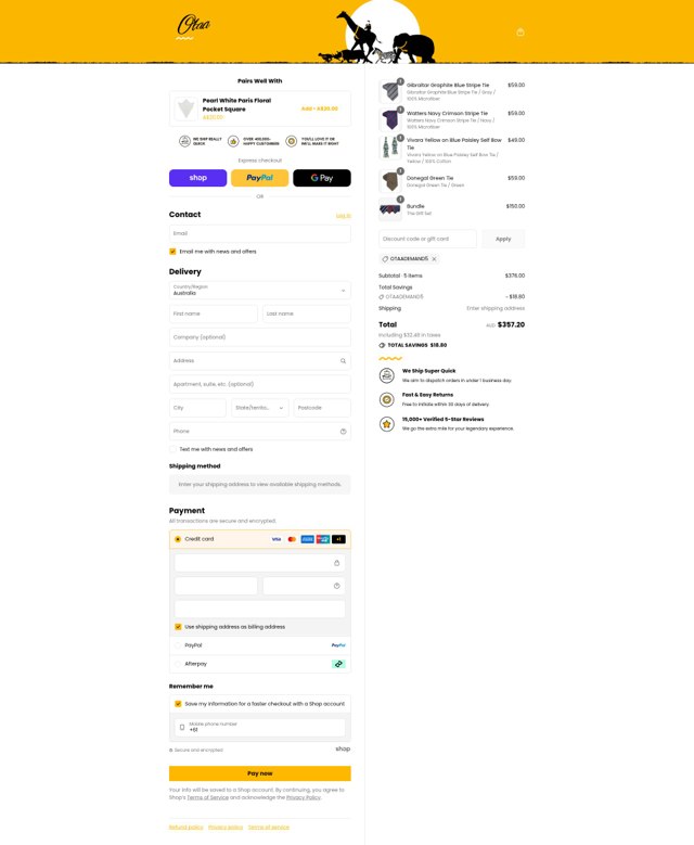 OTAA checkout page showing OTAA discount code box | Screenshot taken by SimplyCodes community member on Sep 2, 2025