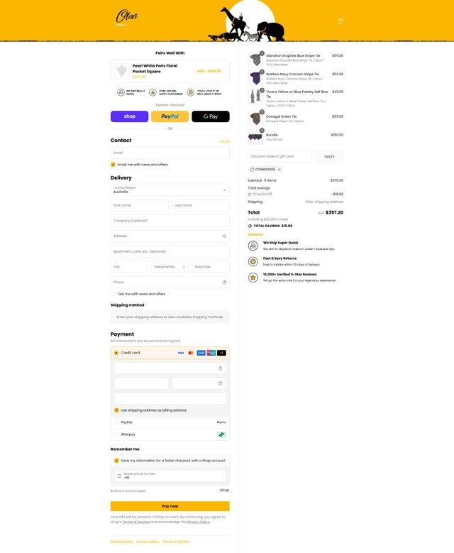 OTAA checkout page showing OTAA discount code box | Screenshot taken by SimplyCodes community member on Sep 2, 2025
