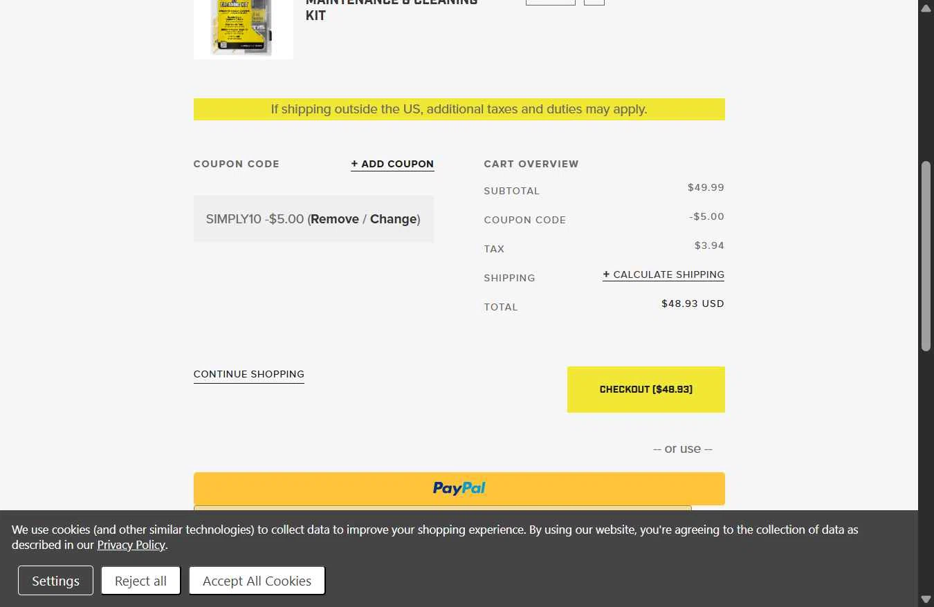 Otis Technology checkout page showing Otis Technology coupon code box | Screenshot taken by SimplyCodes community member on Nov 27, 2025