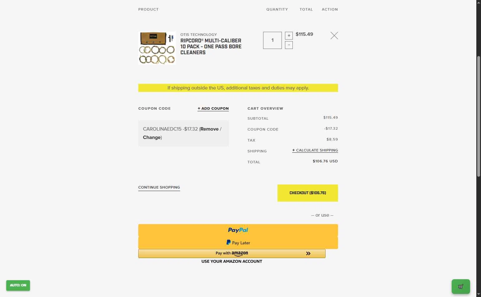 Otis Technology checkout page showing Otis Technology coupon code box | Screenshot taken by SimplyCodes community member on Oct 13, 2025