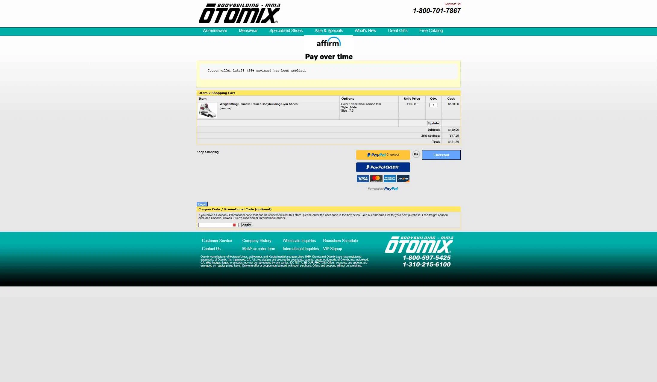 Otomix checkout page showing Otomix discount code box | Screenshot taken by SimplyCodes community member on Jan 10, 2026