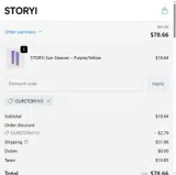 OURSTORYI15 coupon verification screenshot