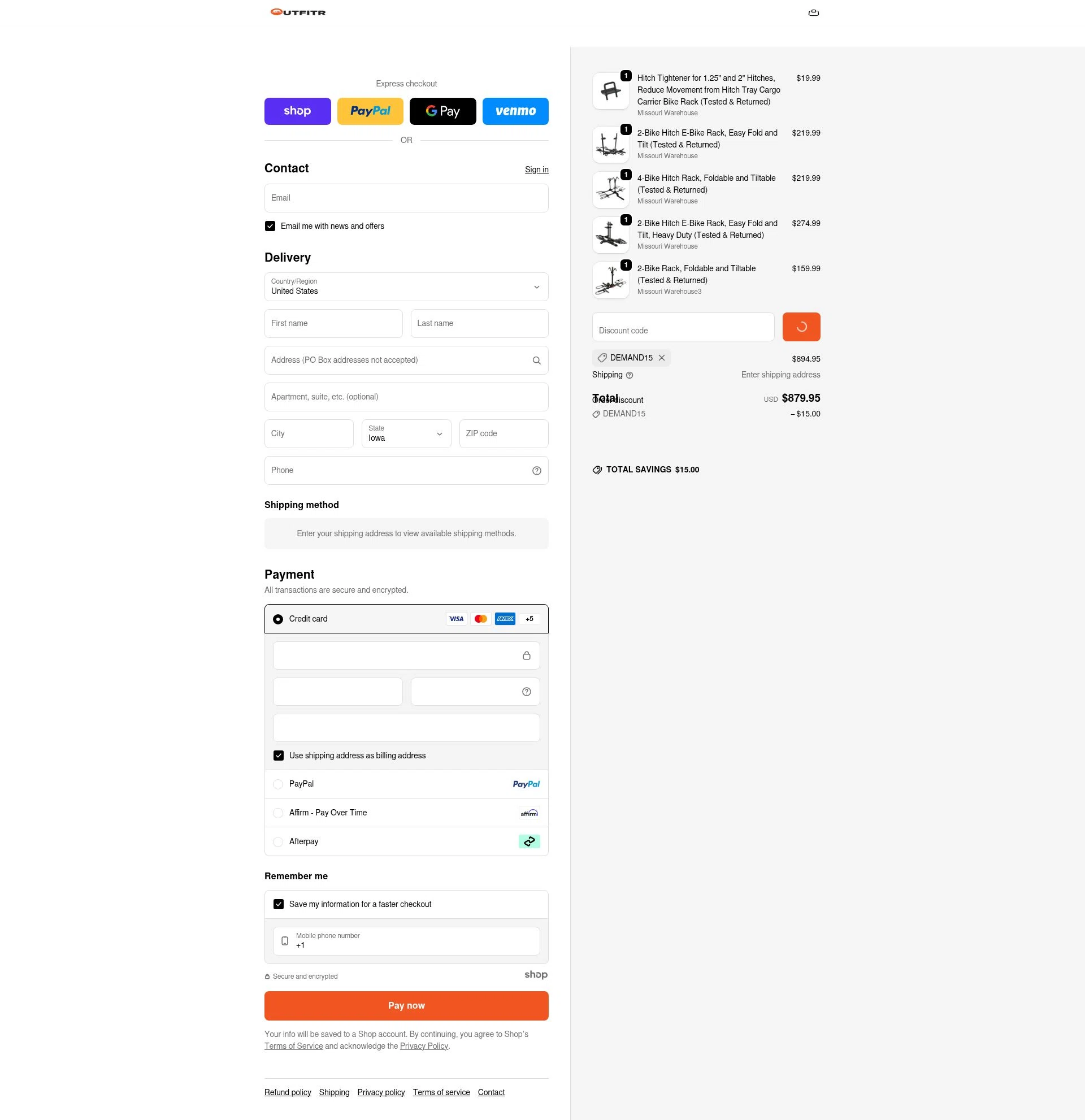 OutfitR checkout page showing OutfitR promo code box | Screenshot taken by SimplyCodes community member on Jan 7, 2026