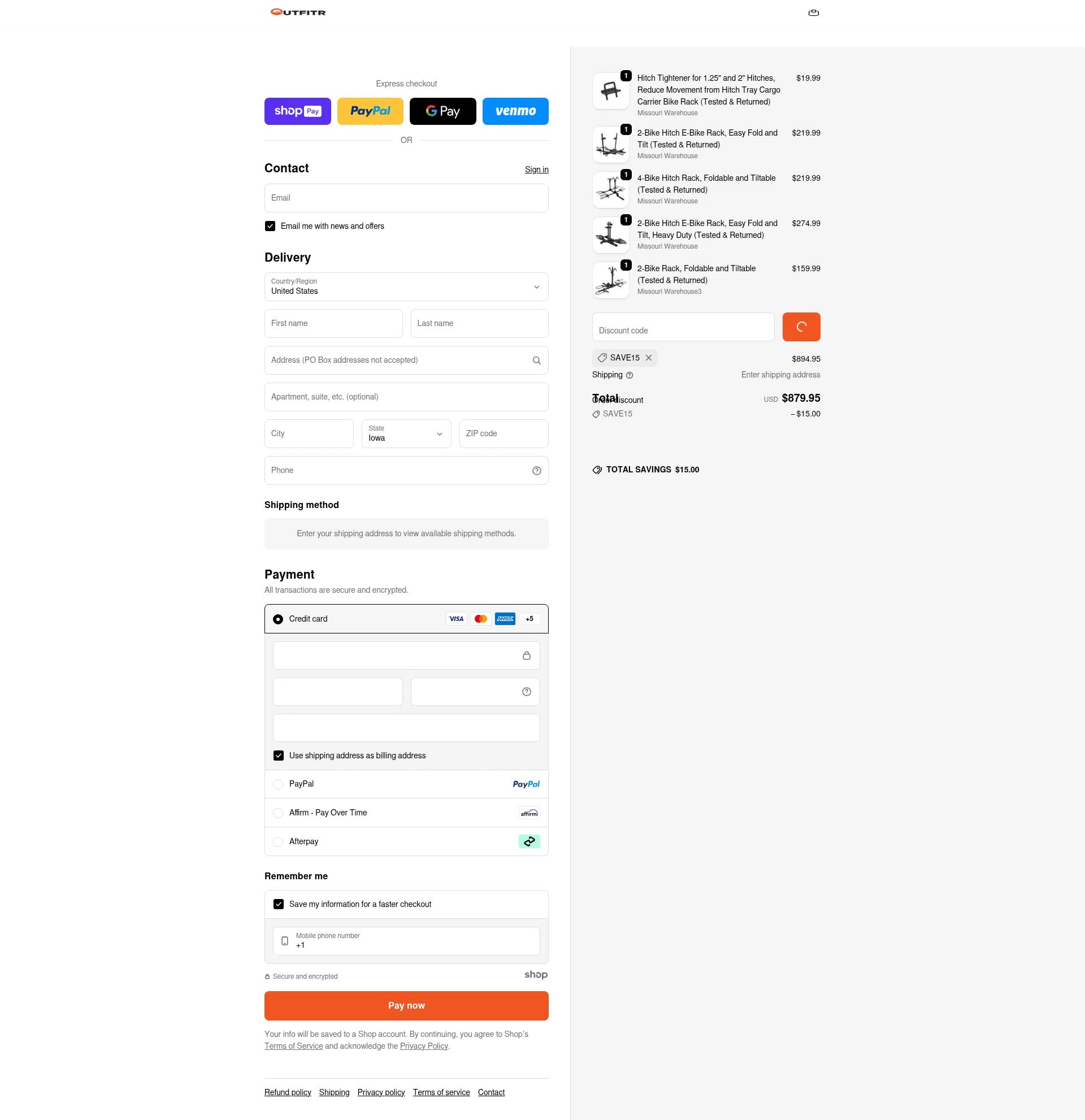 OutfitR checkout page showing OutfitR promo code box | Screenshot taken by SimplyCodes community member on Jan 7, 2026