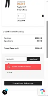 Spring20 coupon verification screenshot