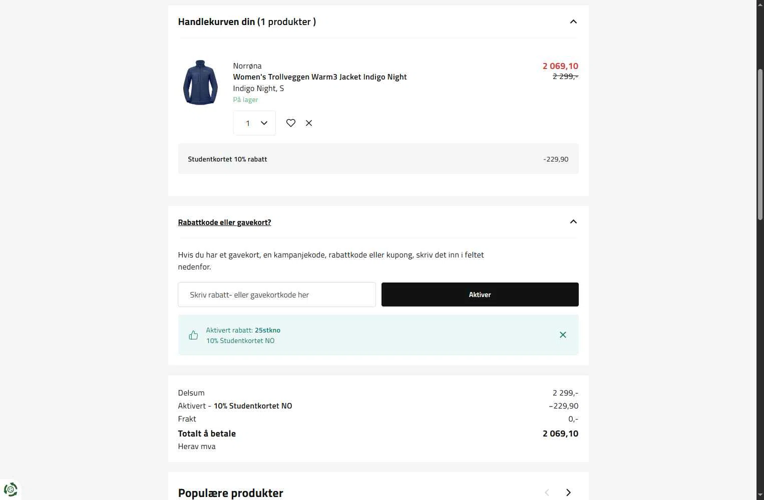 Outnorth checkout page showing Outnorth promo code box | Screenshot taken by SimplyCodes community member on Nov 30, 2025