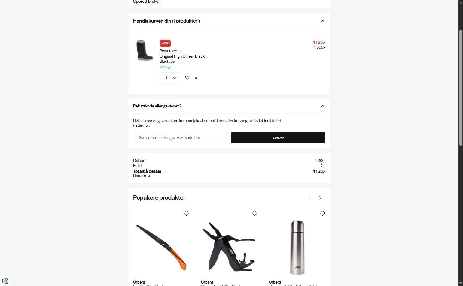 Outnorth checkout page showing Outnorth promo code box | Screenshot taken by SimplyCodes community member on Jan 24, 2026