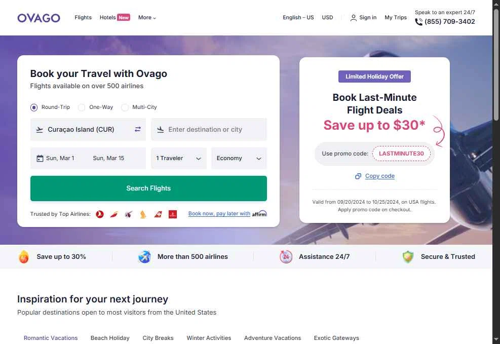 Ovago checkout page showing Ovago promo code box | Screenshot taken by SimplyCodes community member on Dec 31, 2025