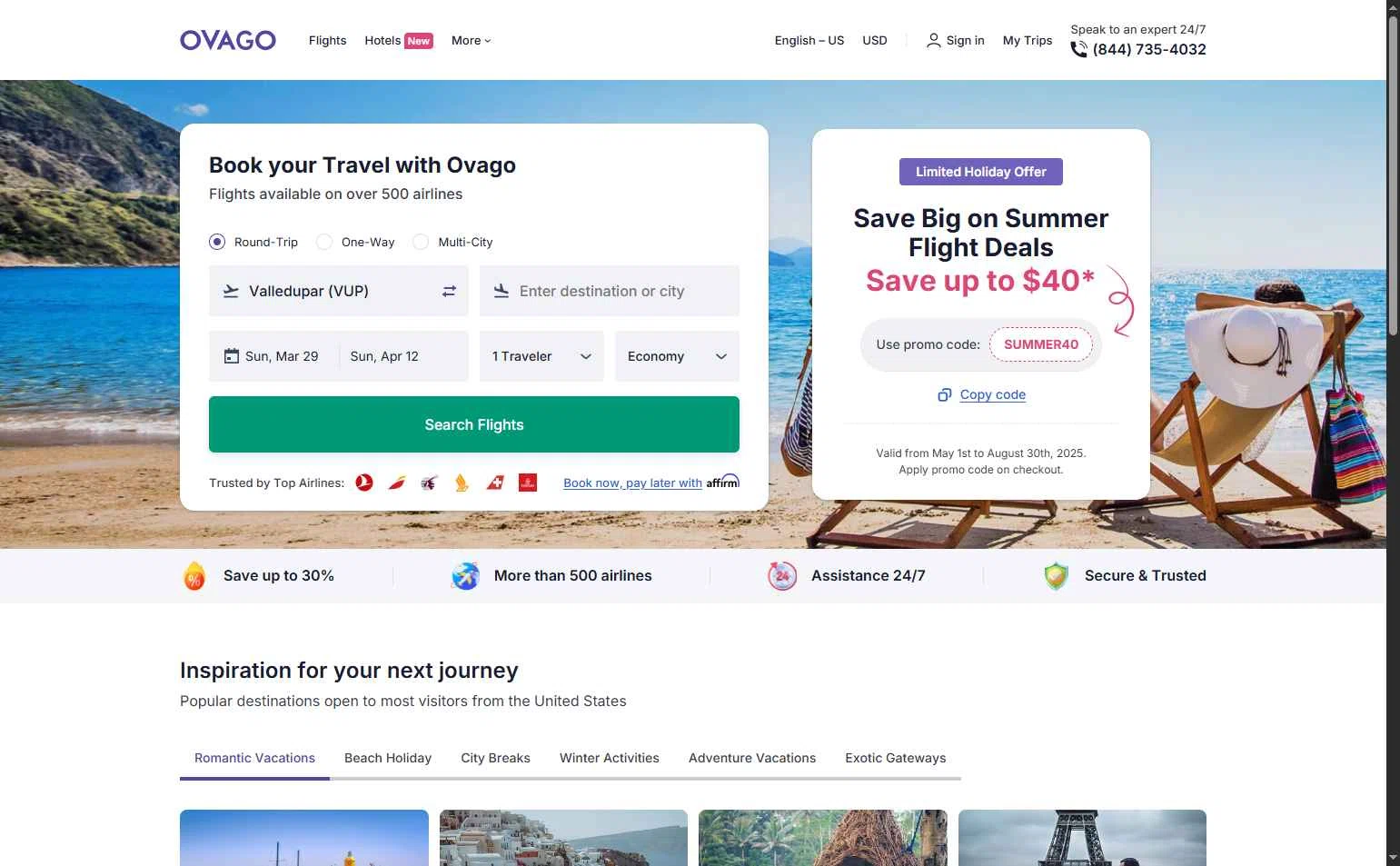 Ovago checkout page showing Ovago promo code box | Screenshot taken by SimplyCodes community member on Jan 28, 2026