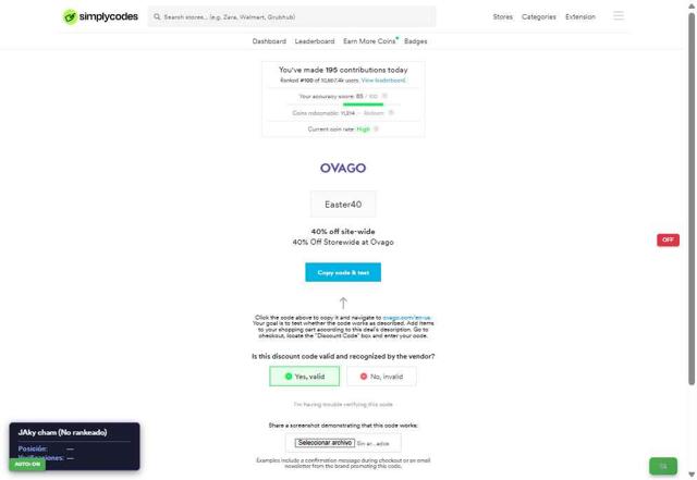 Ovago checkout page showing Ovago promo code box | Screenshot taken by SimplyCodes community member on Sep 24, 2025