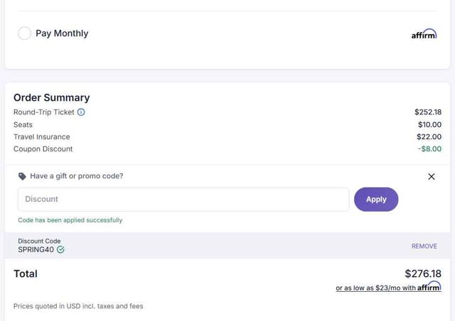 Ovago checkout page showing Ovago promo code box | Screenshot taken by SimplyCodes community member on Sep 17, 2025