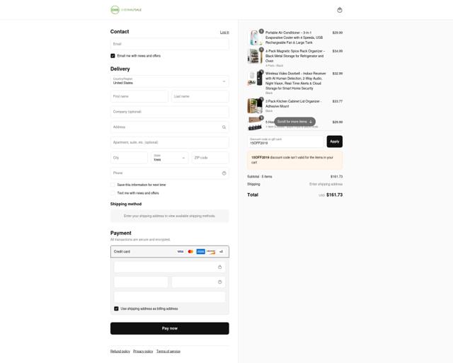 OverHalfSale checkout page showing OverHalfSale promo code box | Screenshot taken by SimplyCodes community member on Aug 26, 2025