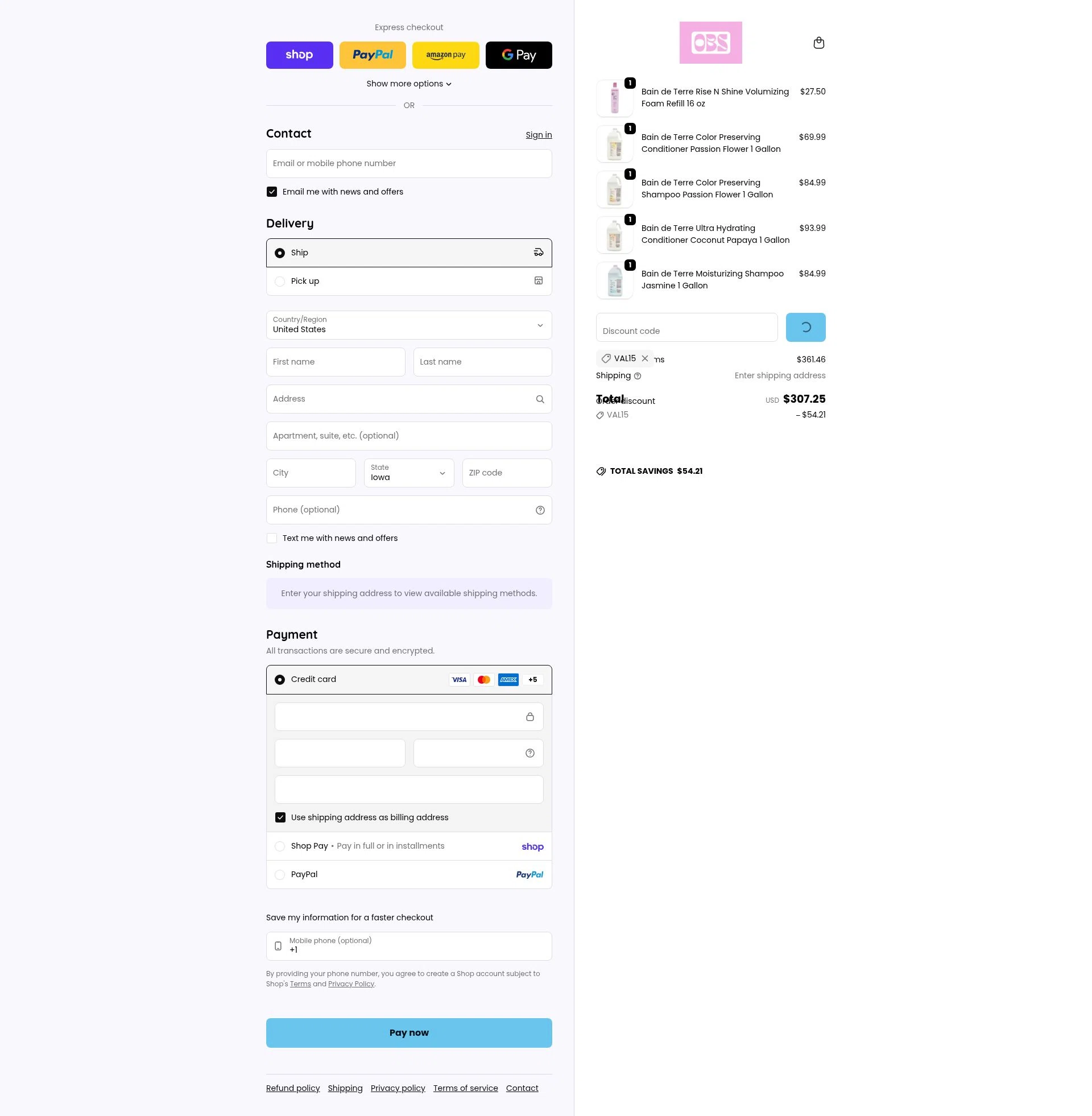 Overstock Beauty checkout page showing Overstock Beauty discount code box | Screenshot taken by SimplyCodes community member on Feb 9, 2026