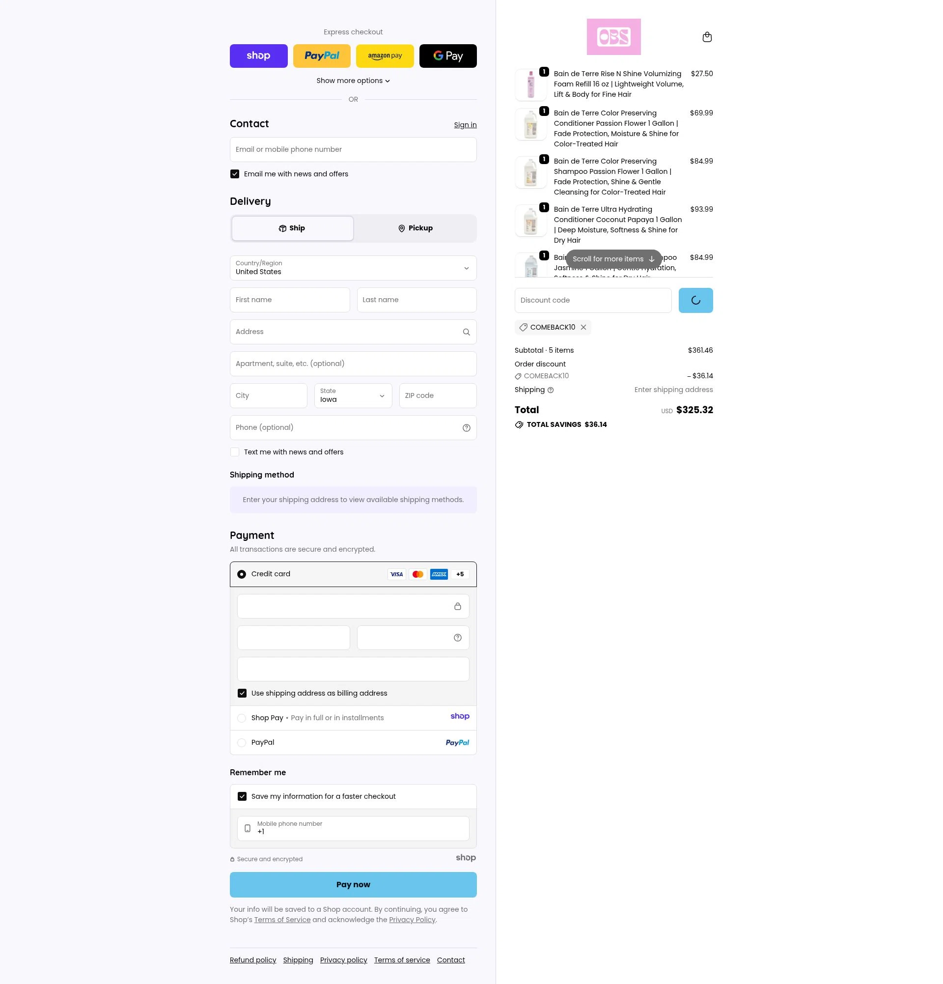 Overstock Beauty checkout page showing Overstock Beauty discount code box | Screenshot taken by SimplyCodes community member on Jan 17, 2026