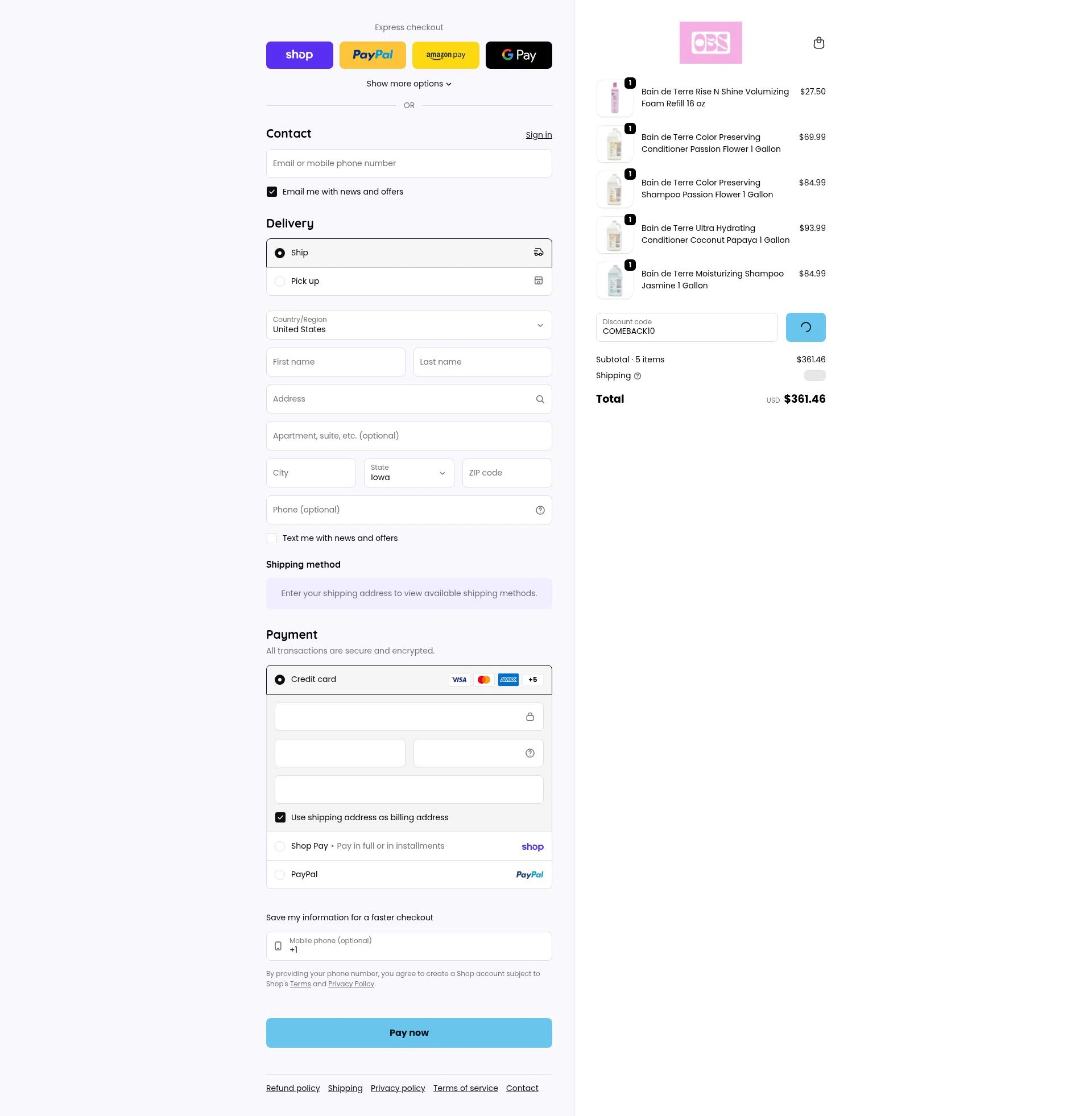 Overstock Beauty checkout page showing Overstock Beauty discount code box | Screenshot taken by SimplyCodes community member on Feb 4, 2026