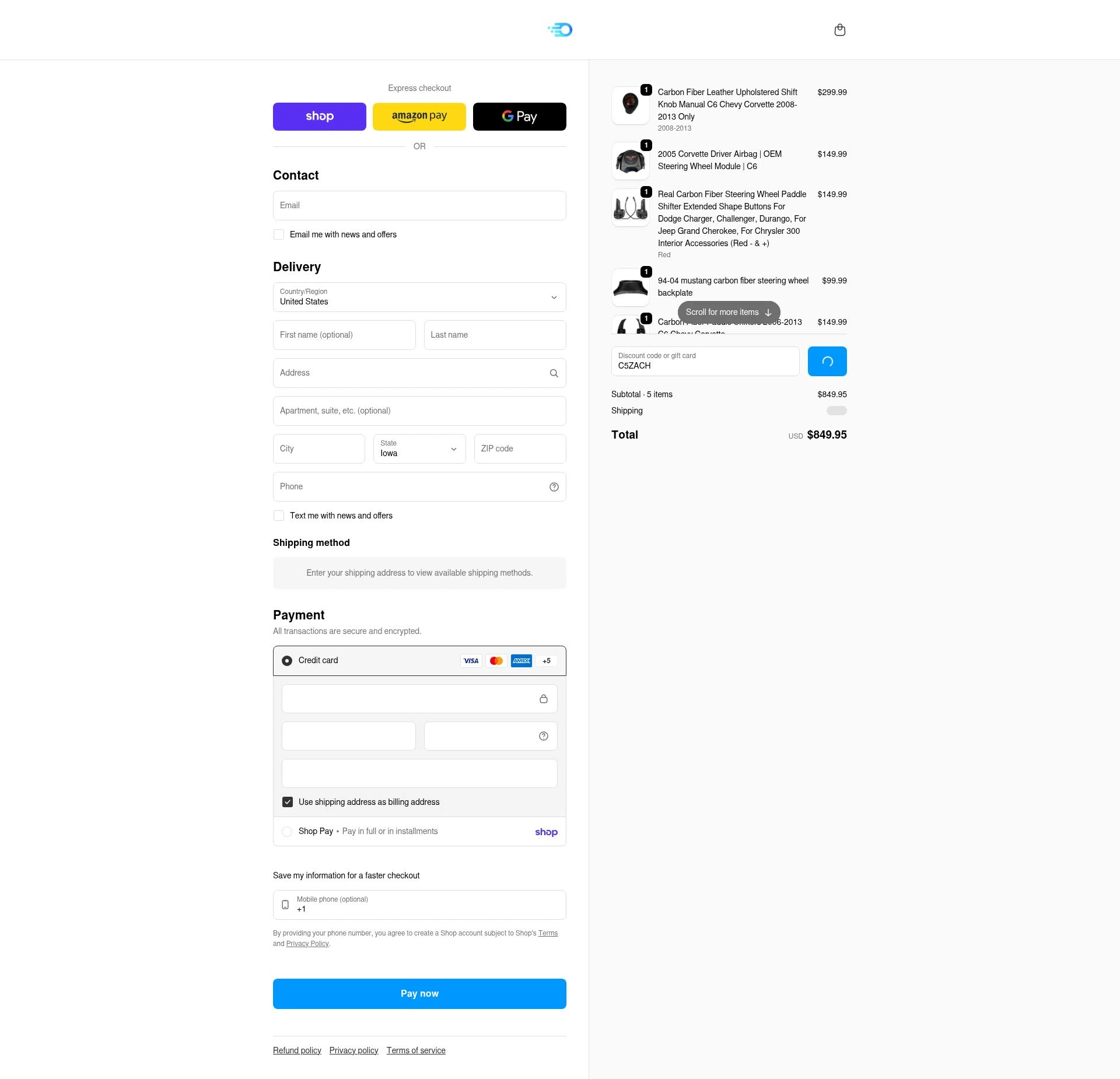 OvertakeAuto checkout page showing OvertakeAuto promo code box | Screenshot taken by SimplyCodes community member on Feb 1, 2026