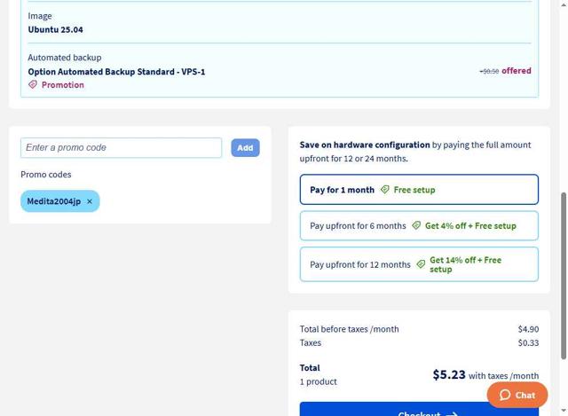 OVHcloud US checkout page showing OVHcloud US promo code box | Screenshot taken by SimplyCodes community member on Sep 9, 2025