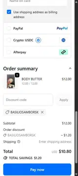 BASILIOSAMBORSK coupon verification screenshot