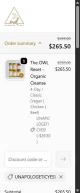 UNAPOLOGETICYES! coupon verification screenshot