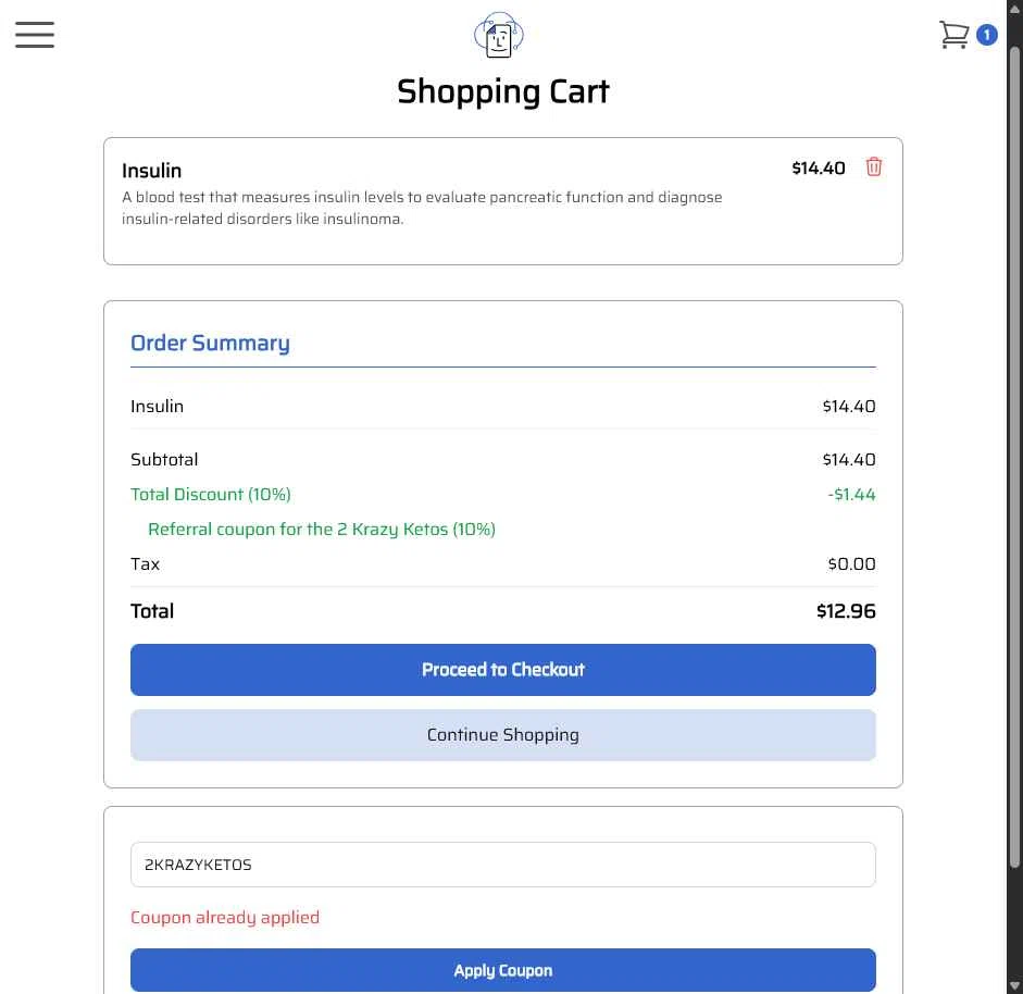 Own Your Labs checkout page showing Own Your Labs coupon code box | Screenshot taken by SimplyCodes community member on Nov 24, 2025