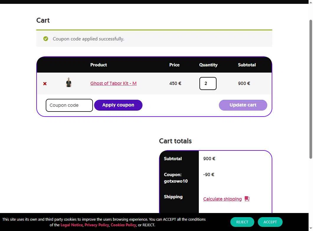OWO checkout page showing OWO promo code box | Screenshot taken by SimplyCodes community member on Jun 8, 2025