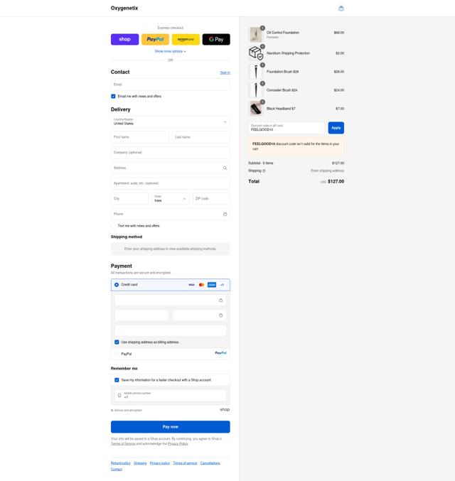 Oxygenetix checkout page showing Oxygenetix coupon code box | Screenshot taken by SimplyCodes community member on Sep 12, 2025