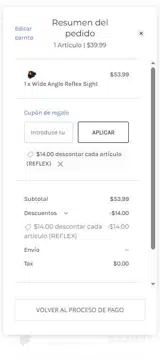 reflex coupon verification screenshot