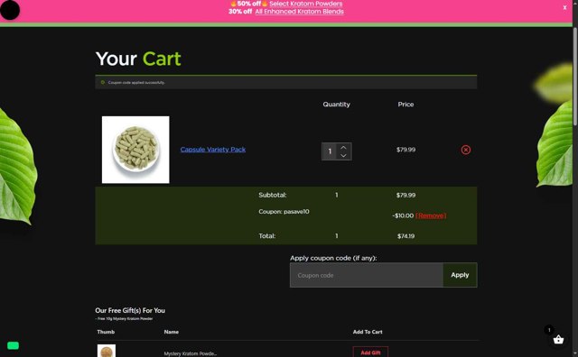 PA Botanicals checkout page showing PA Botanicals coupon code box | Screenshot taken by SimplyCodes community member on Aug 24, 2025