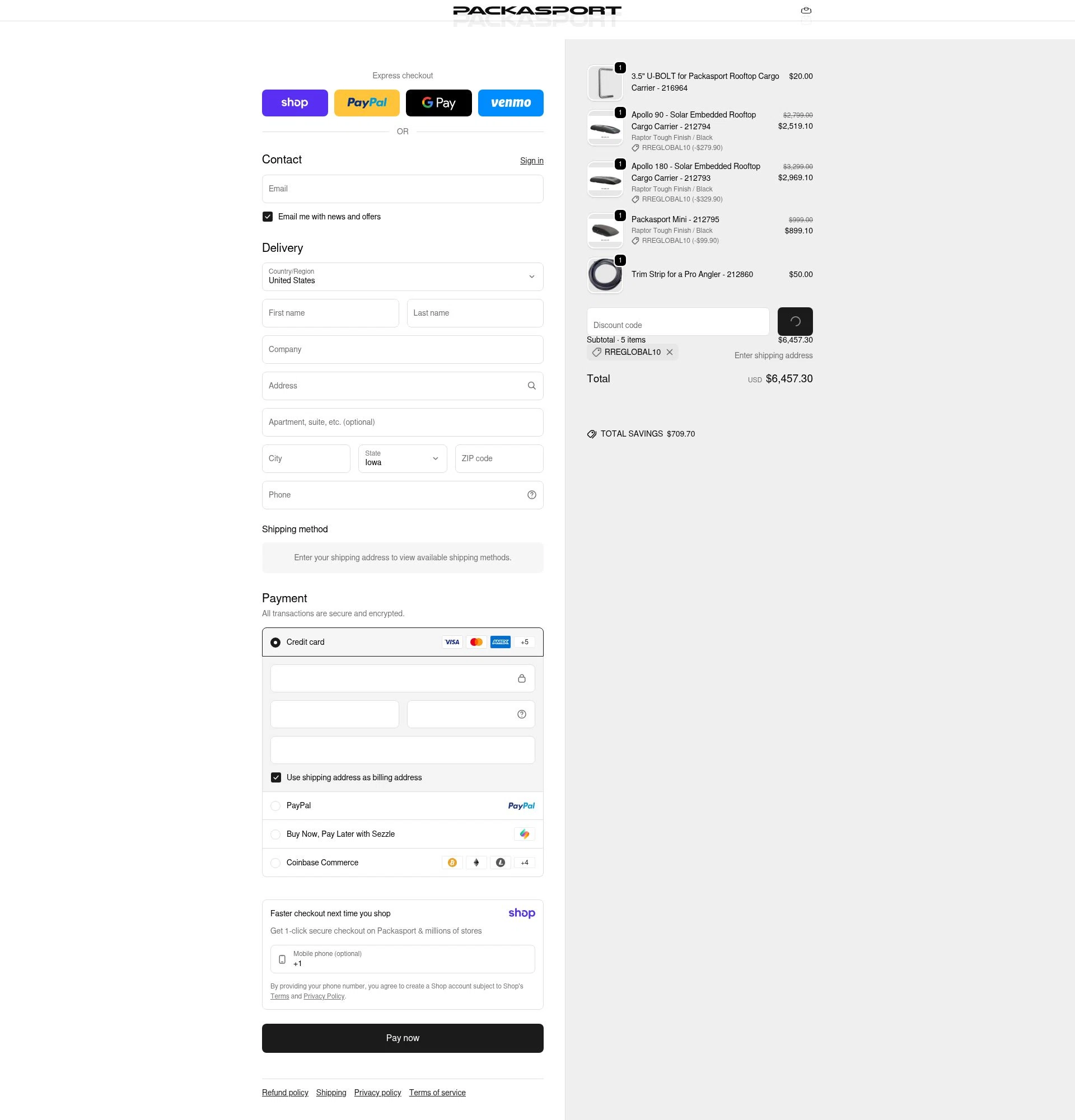 Packasport checkout page showing Packasport promo code box | Screenshot taken by SimplyCodes community member on Jan 19, 2026