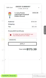 9AE067EC coupon verification screenshot