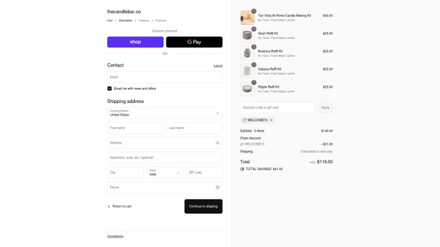 Paddywax Candle Bar checkout page showing Paddywax Candle Bar promo code box | Screenshot taken by SimplyCodes community member on Sep 3, 2025