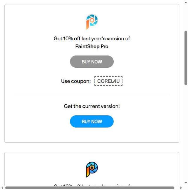PaintShop Pro checkout page showing PaintShop Pro coupon code box | Screenshot taken by SimplyCodes community member on May 16, 2025