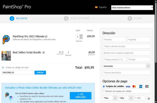 PaintShop Pro checkout page showing PaintShop Pro coupon code box | Screenshot taken by SimplyCodes community member on Jul 27, 2025