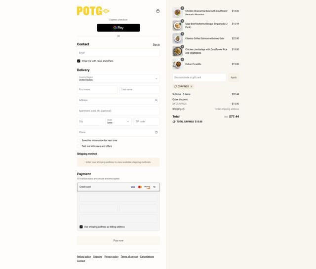Paleo On The Go checkout page showing Paleo On The Go promo code box | Screenshot taken by SimplyCodes community member on Sep 16, 2025