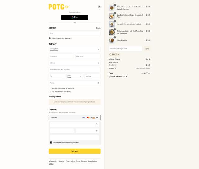 Paleo On The Go checkout page showing Paleo On The Go promo code box | Screenshot taken by SimplyCodes community member on Sep 16, 2025