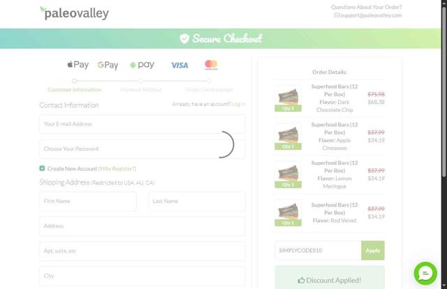 Paleovalley checkout page showing Paleovalley coupon code box | Screenshot taken by SimplyCodes community member on Aug 21, 2025