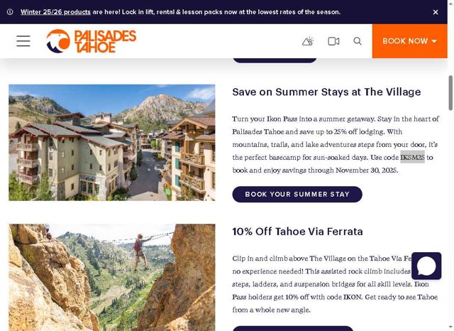 Palisades Tahoe checkout page showing Palisades Tahoe promo code box | Screenshot taken by SimplyCodes community member on Aug 24, 2025