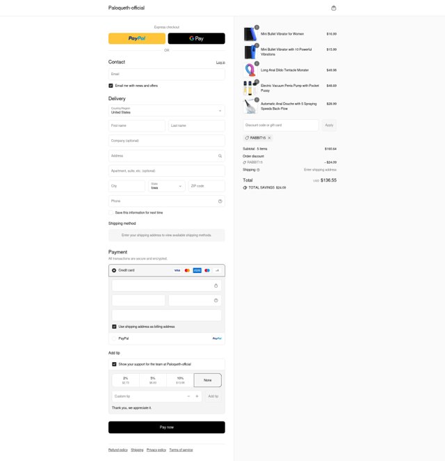 Paloqueth checkout page showing Paloqueth discount code box | Screenshot taken by SimplyCodes community member on Sep 2, 2025