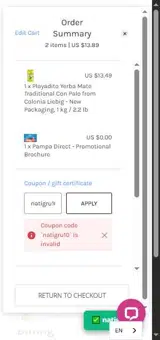 natigru10 coupon verification screenshot