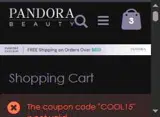 Pandora Beauty coupon verification screenshot