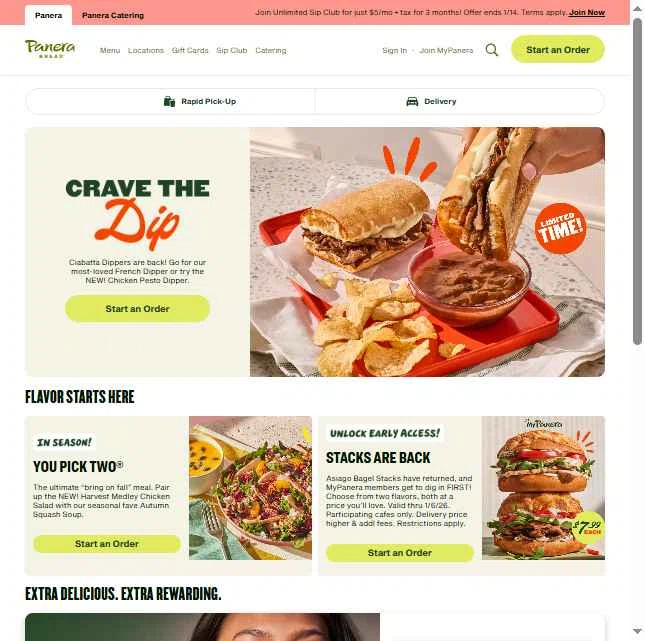 Panera Bread checkout page showing Panera Bread promo code box | Screenshot taken by SimplyCodes community member on Jan 6, 2026