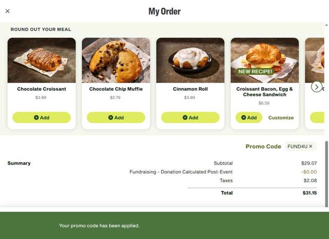 Panera Bread checkout page showing Panera Bread promo code box | Screenshot taken by SimplyCodes community member on Sep 21, 2025