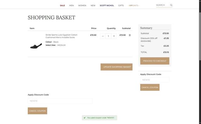 Pantherella checkout page showing Pantherella discount code box | Screenshot taken by SimplyCodes community member on Jul 12, 2025