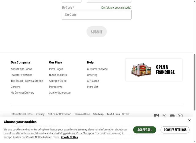 Papa John's checkout page showing Papa John's promo code box | Screenshot taken by SimplyCodes community member on Aug 22, 2025