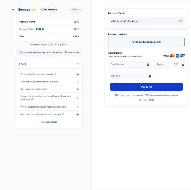 Paperpal checkout page showing Paperpal discount code box | Screenshot taken by SimplyCodes community member on Jan 31, 2026