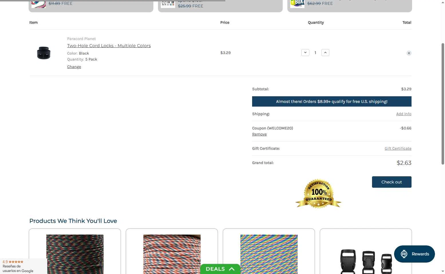 Paracord Planet checkout page showing Paracord Planet coupon code box | Screenshot taken by SimplyCodes community member on Jun 30, 2025