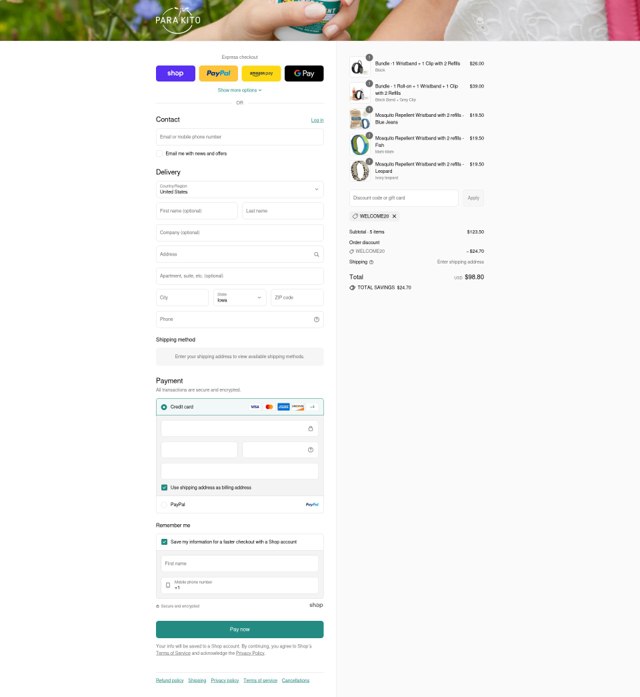 PARA'KITO checkout page showing PARA'KITO discount code box | Screenshot taken by SimplyCodes community member on Aug 31, 2025