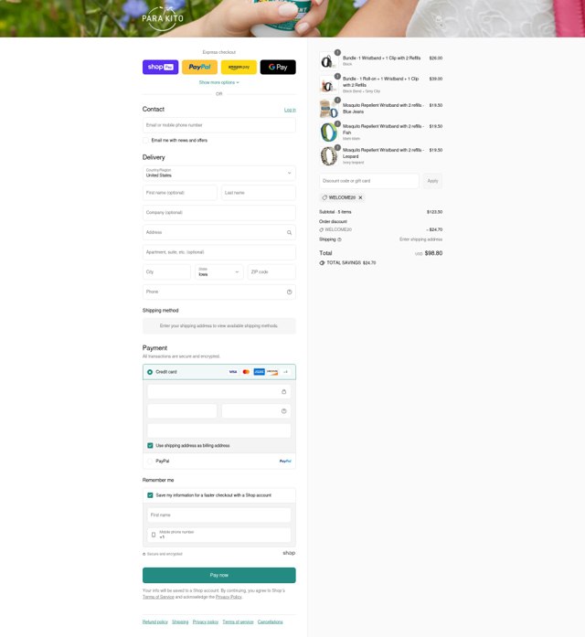 PARA'KITO checkout page showing PARA'KITO discount code box | Screenshot taken by SimplyCodes community member on Aug 27, 2025